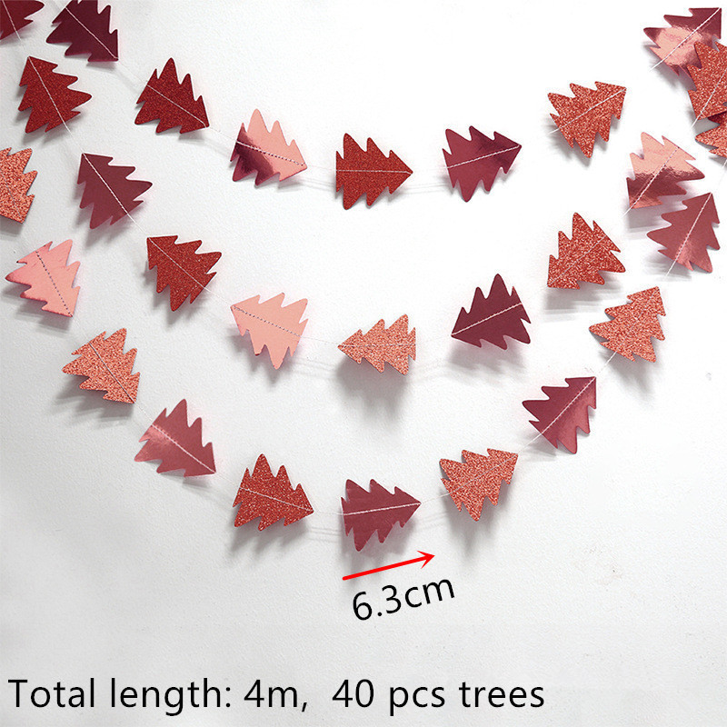 Christmas Tree Paper Garland Artificial Tree Wall Hanging Ornaments Christmas Decorations for Home Navidad Decor