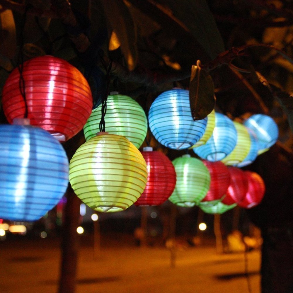 Multicolor Solar Lantern String Lights LED Solar Lantern Lights for Garden Home Patio Lawn Party and Holiday Decorations