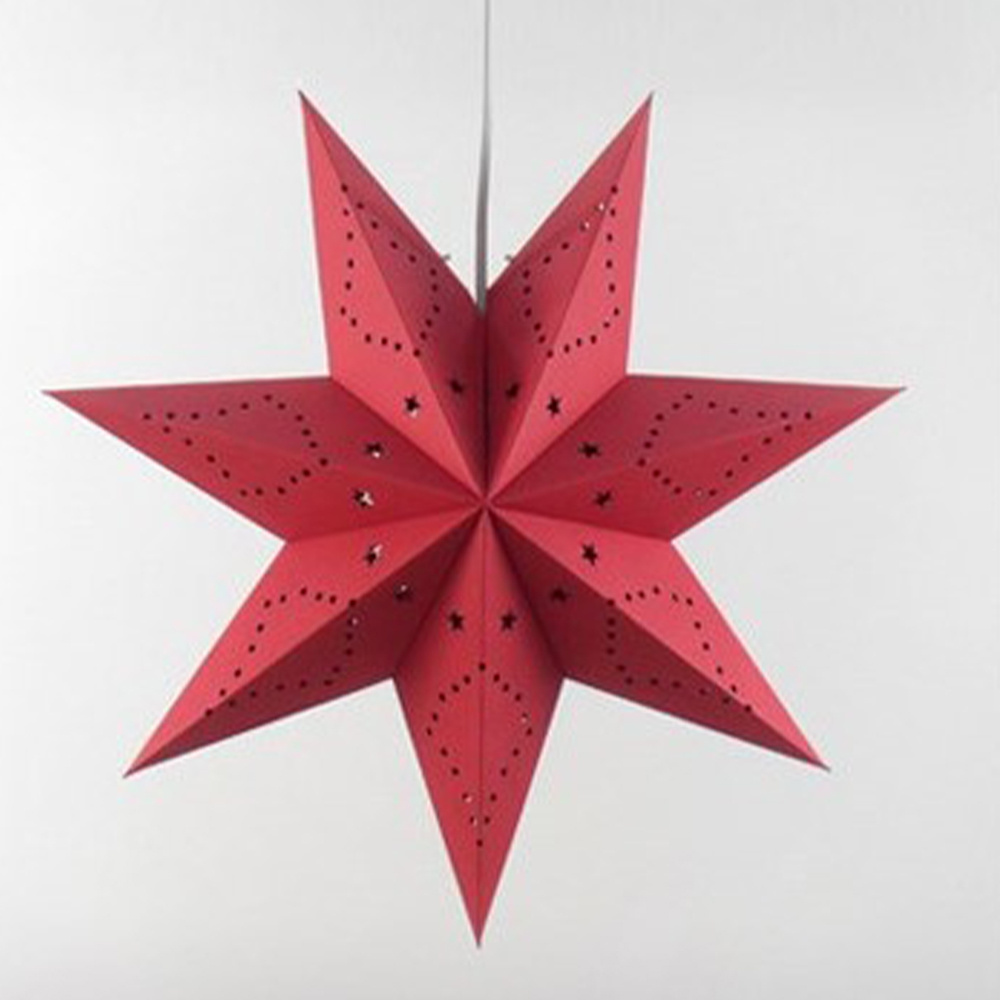 Hollowed Out Seven Pointed Star 45cm 75cm Handmade Paper Star Decoration Star Light Mall Window Hanging Decorations