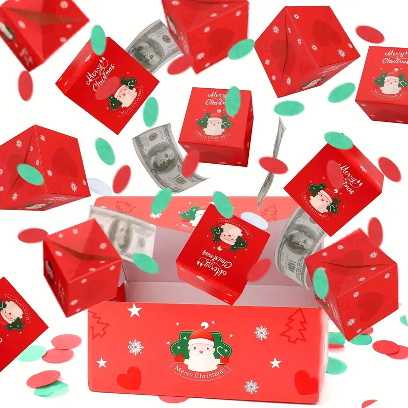 Christmas Surprise Gift Box Pop-Up Surprise  Explosion Gift Box With Confetti Surprise Money Box For Christmas New Year