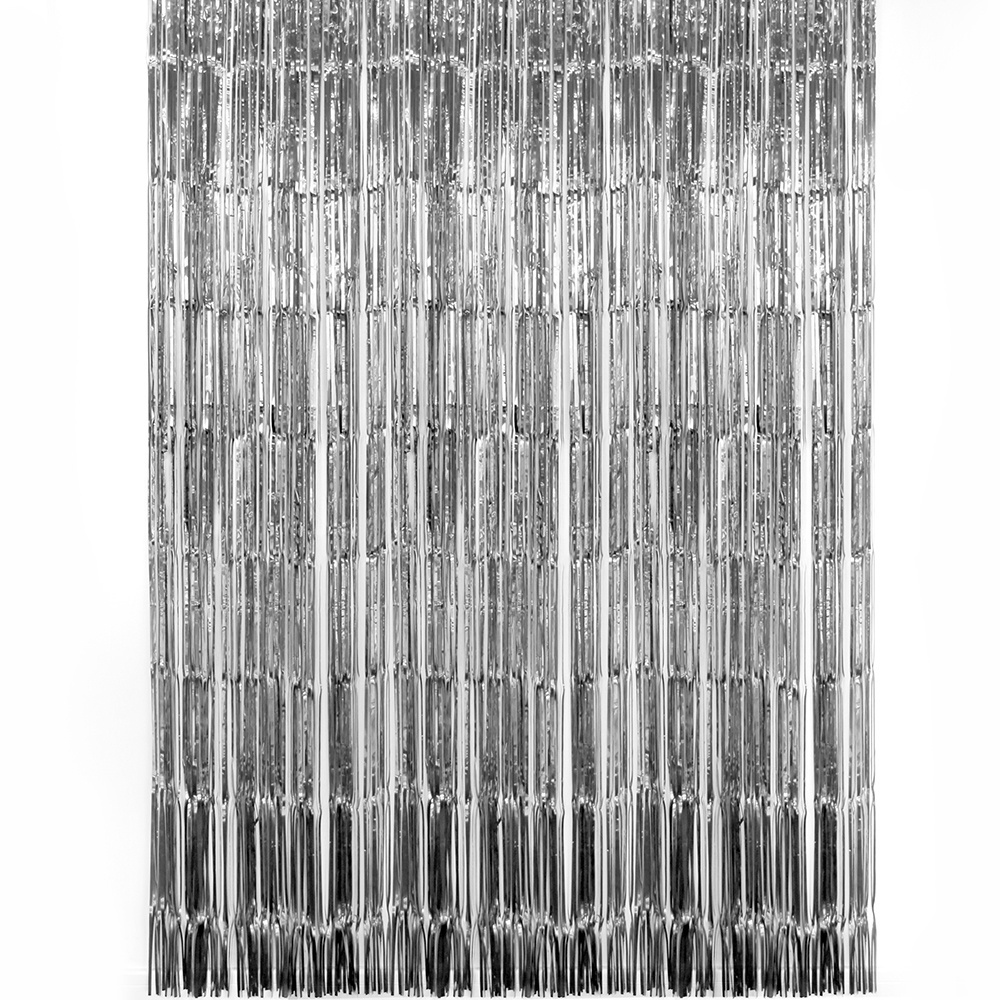 Wholesale Silver Party Wedding Birthday Door Decoration Garland Metallic Tinsel Foil Fringe Curtain