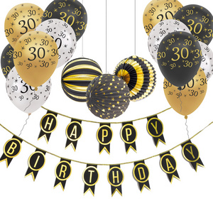 Happy Birthday 30 40 50 Latex Balloons Adult Birthday Party 30th 40th 50th Confetti Balloon Birthday Decorations