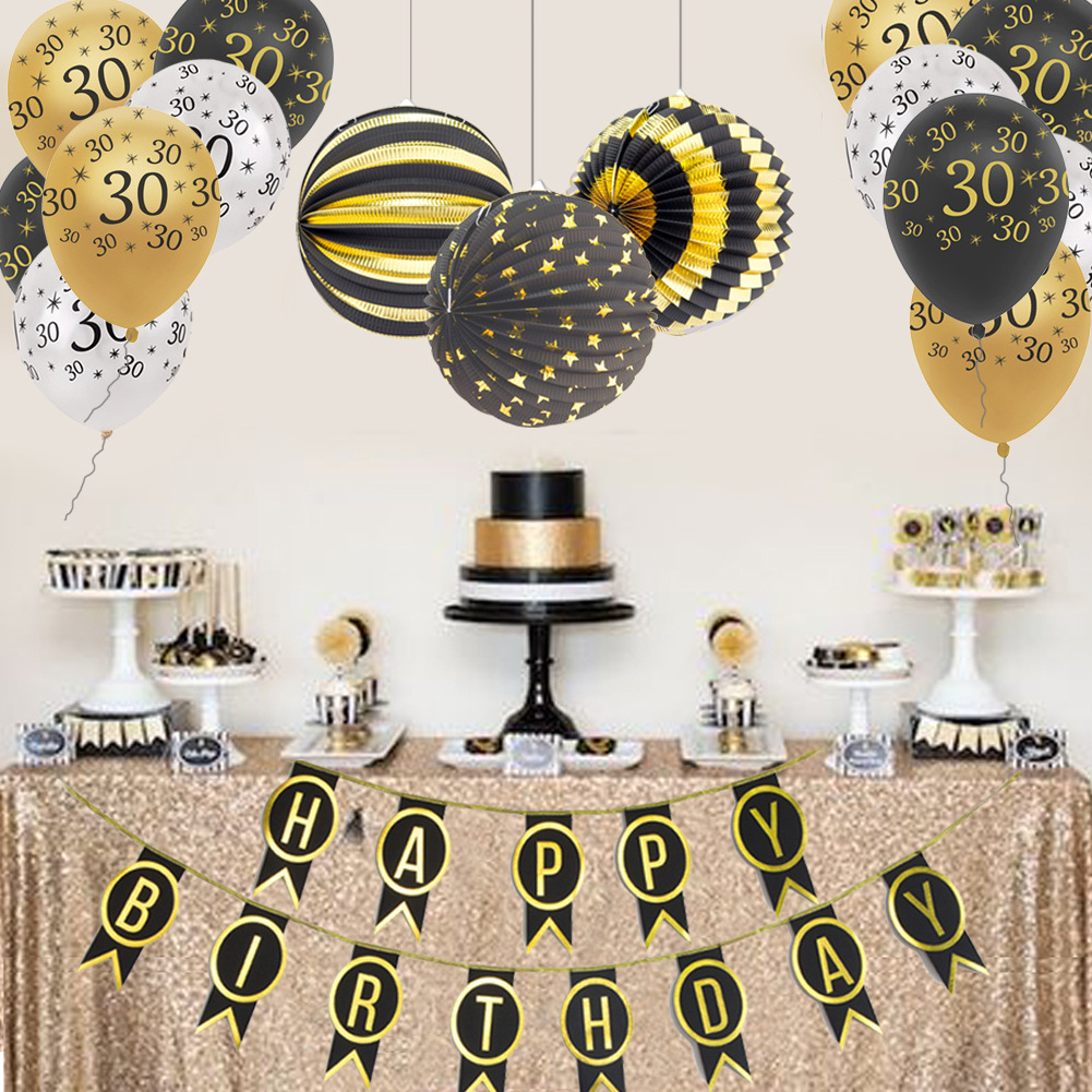 Happy Birthday 30 40 50 Latex Balloons Adult Birthday Party 30th 40th 50th Confetti Balloon Birthday Decorations