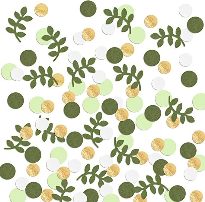 Greenery Gold Eucalyptus Confetti Baby Shower Table Decoration for Country Nature Theme Party Bridal Shower Decor Supplies