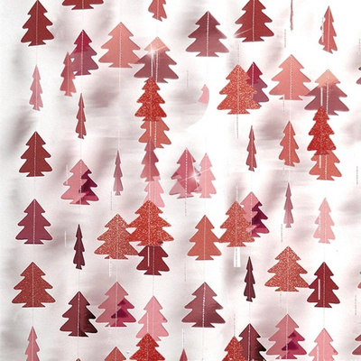 Christmas Tree Paper Garland Artificial Tree Wall Hanging Ornaments Christmas Decorations for Home Navidad Decor