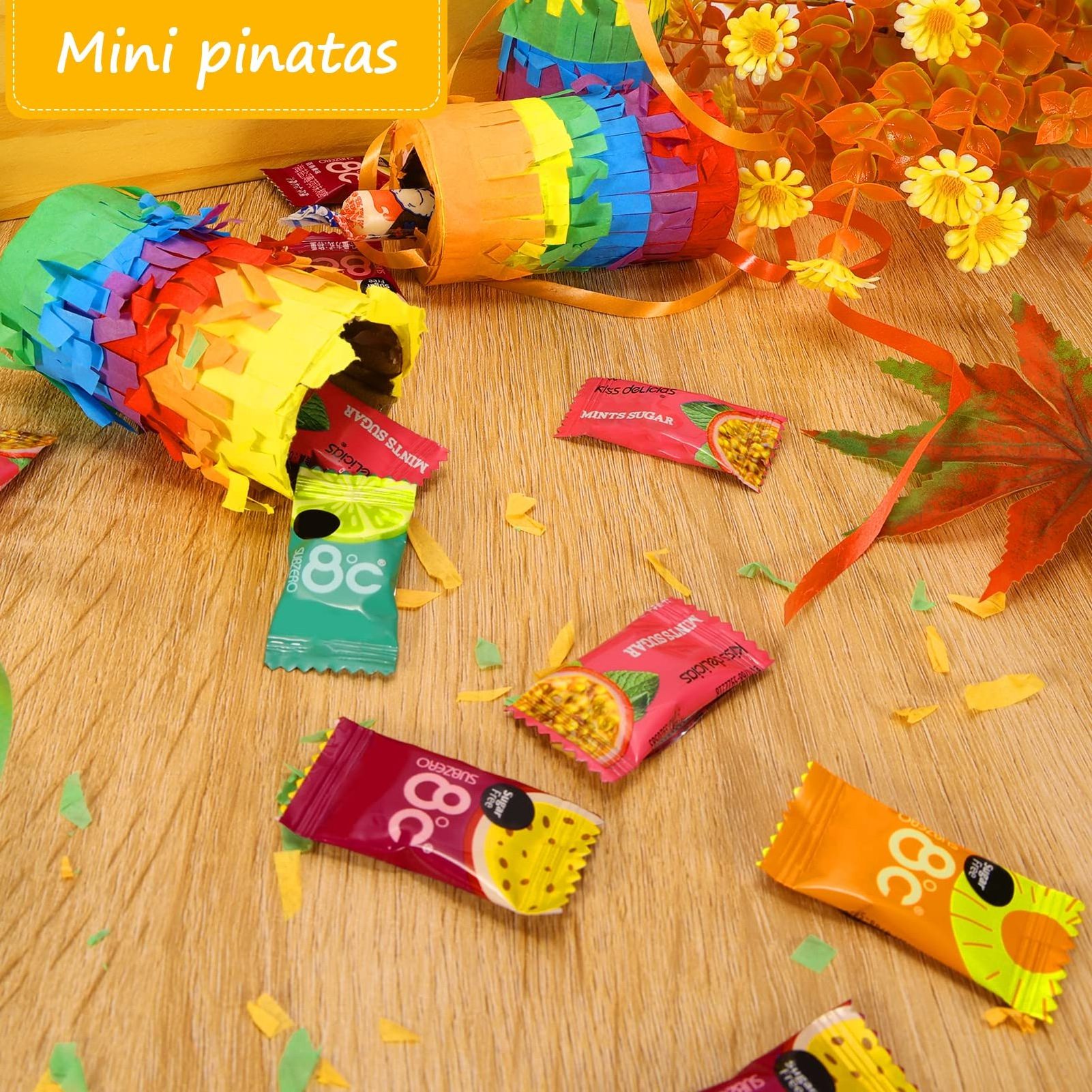 Wholesale Mini Pinatas Birthday Party Pull String Rainbow Cylinder Pinata Garland for Cinco De Mayo Mexican Taco Party