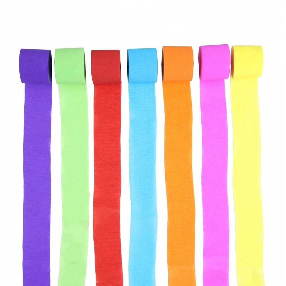 Wholesale party suppliers Throwing Tissue Crepe Paper Roll Streamer other party decoration Crepe Paper