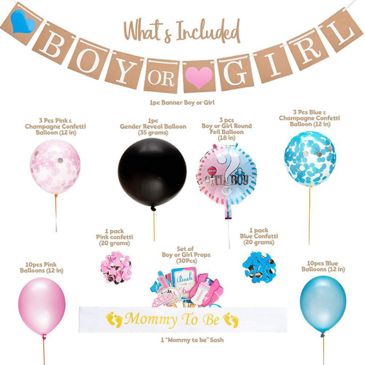 Wholesale hot sale boy and girl gender reveal party balloon suit its a girl gender photo props