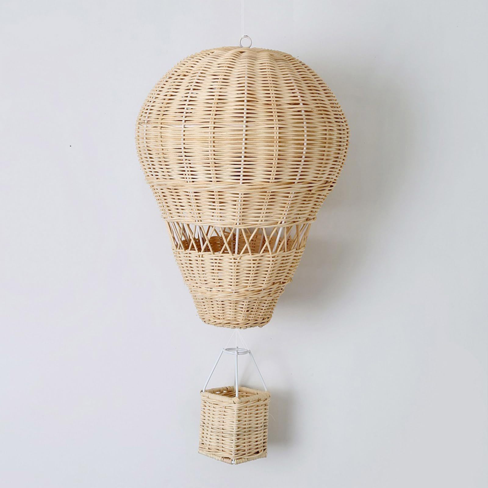 Creative Rattan Hot Air Balloon Hanging Decor Woven Rattan Ornament Wall Decoration Nursery Room Home Decorations