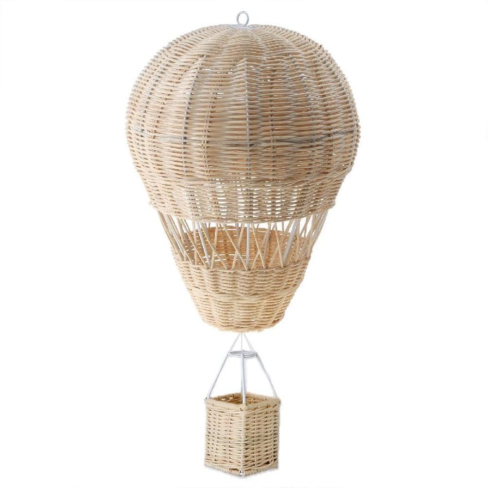 Creative Rattan Hot Air Balloon Hanging Decor Woven Rattan Ornament Wall Decoration Nursery Room Home Decorations