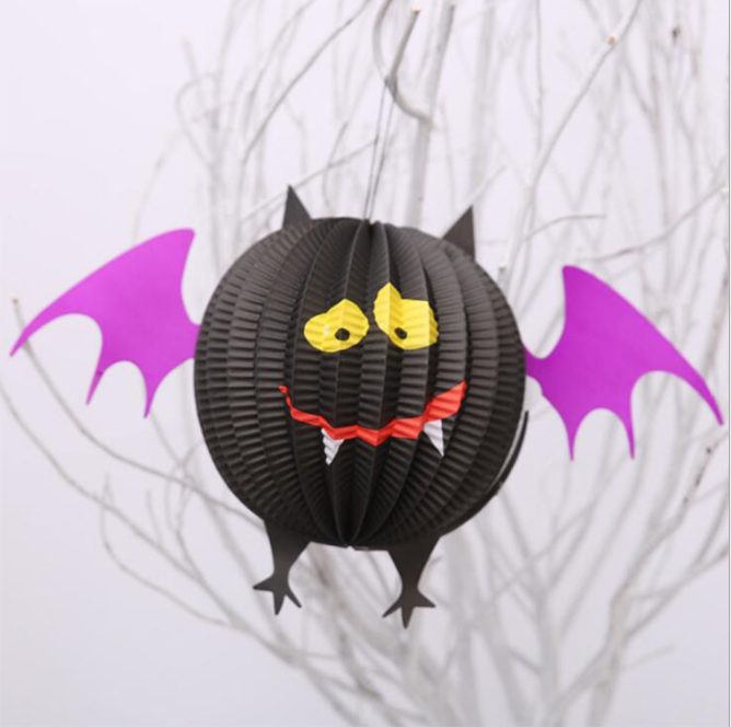 DIY Paper Lantern Halloween Props Decorations Funny Ghost Bat Spider Strap Festival Decoration