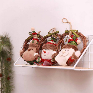 2024 Christmas Rattan Wreath Snowman Santa Claus Xmas Garland Front Door Navidad Noel New Year Wall Window Home Decoration