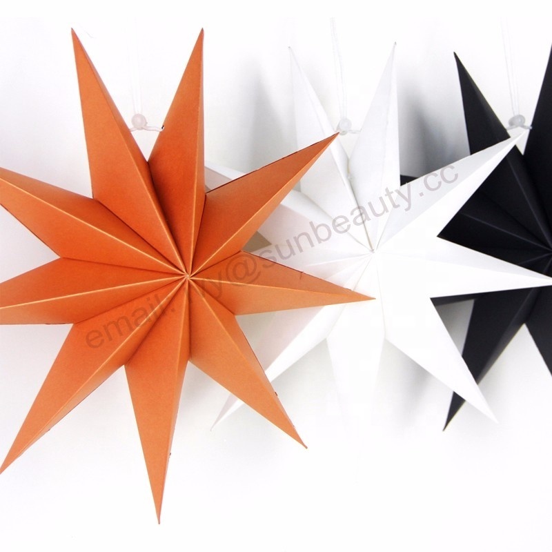 Handmade Christmas Paper Ornaments Home Decoration 3D 30cm Cardboard Paper Star