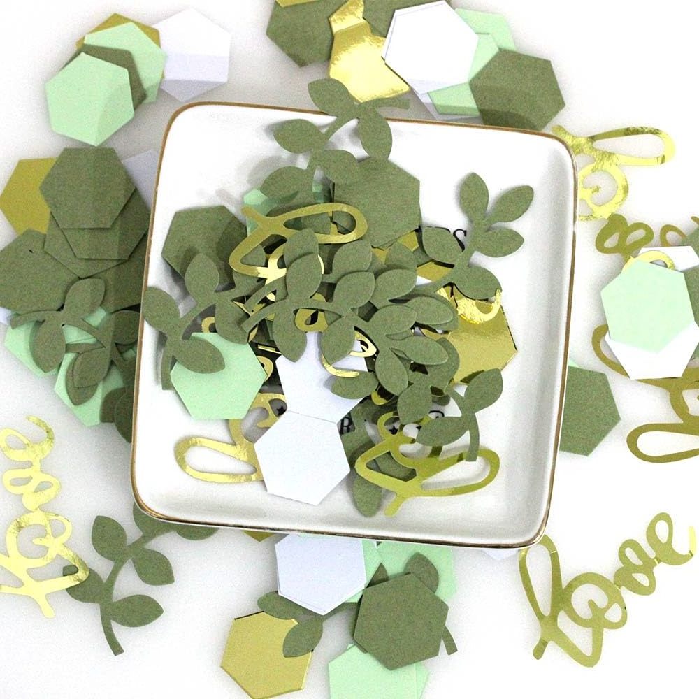 Greenery Baby Shower Confetti Decorations Party Table Spread Boho Love Theme Party Confetti For Birthday Baby Shower