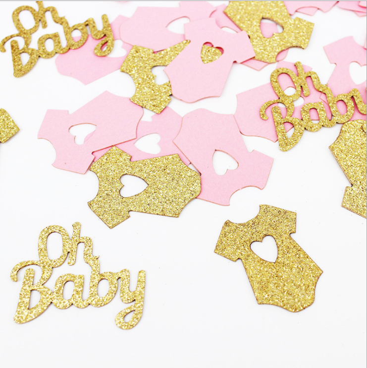 hot sale Pink Blue Glitter Gold Silver Little Cloth Confetti Gender Reveal Baby Shower Party Decoration