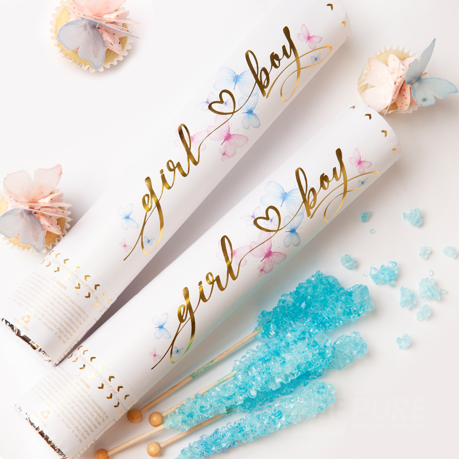 Sunbeauty Pink Blue Popper Party Gende Reveal Celebration Birthday Supplies Tissue Colorful Confetti Cannon