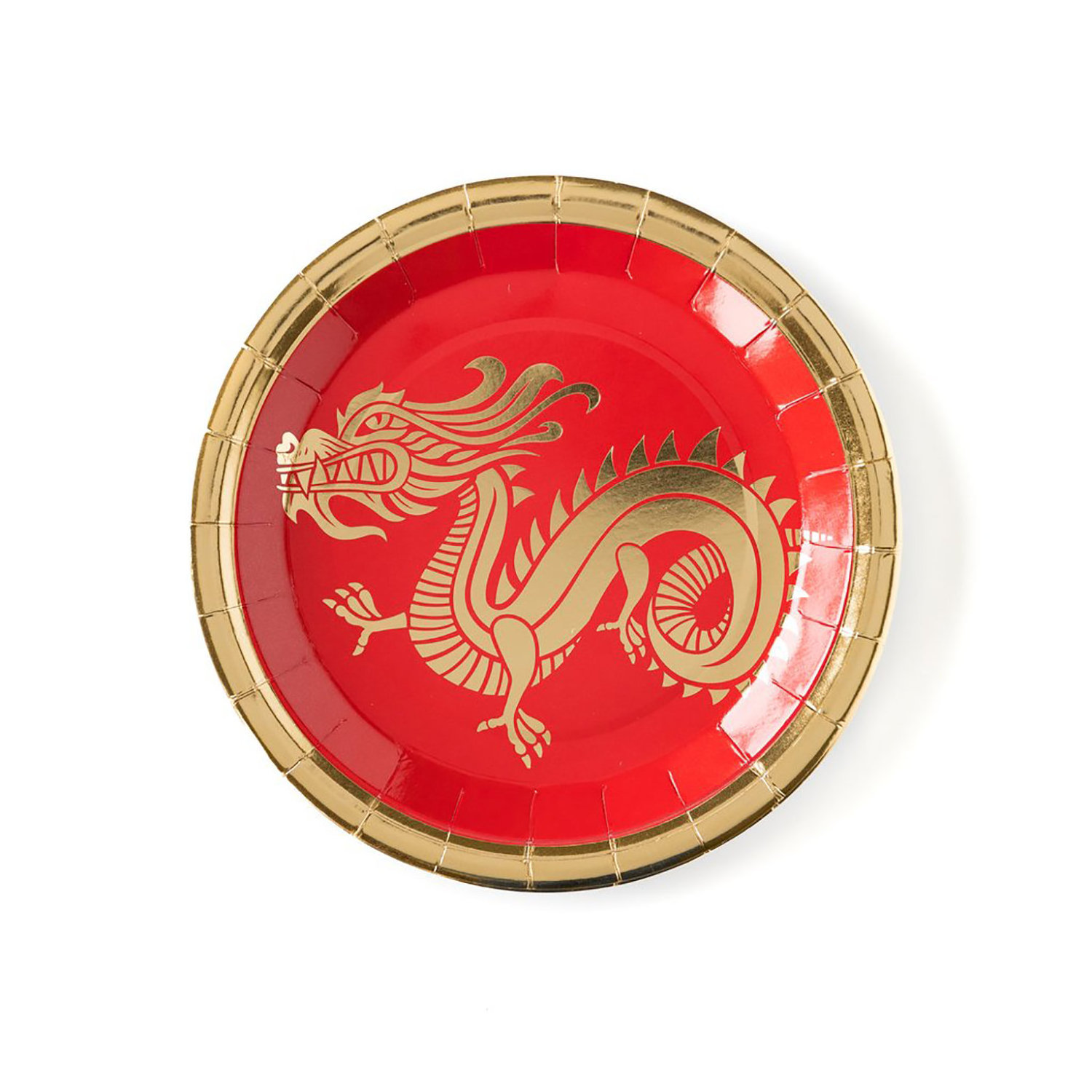 Cherry Blossom Chinese New Year Plates Red and Gold Dragon Plates Chinese New Year Table Top Accessories