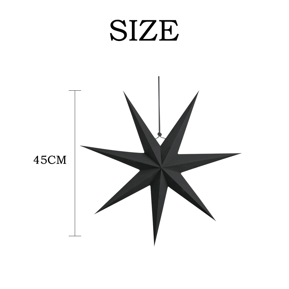 Custom black white grey  Hanging Christmas decoration  seven Point Paper Star