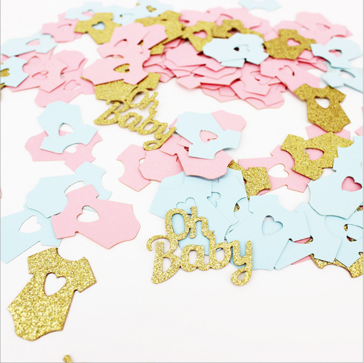 hot sale Pink Blue Glitter Gold Silver Little Cloth Confetti Gender Reveal Baby Shower Party Decoration