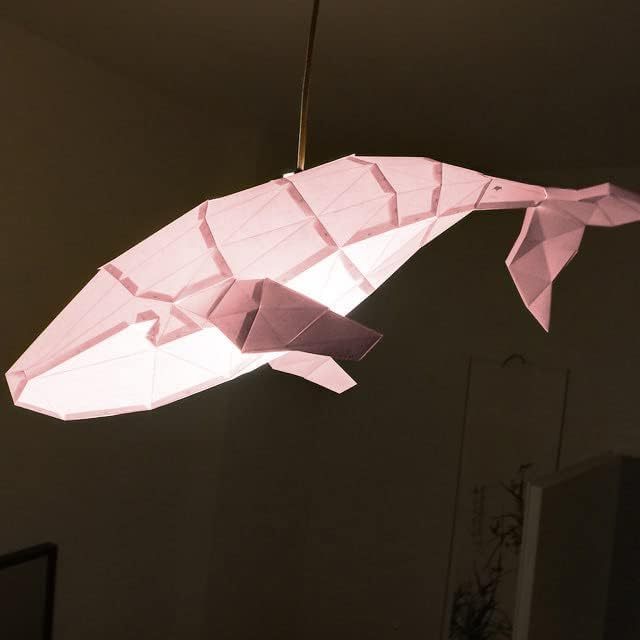 DIY Pendant Paper Lamp Creative Whale Lamp Pre-Cut Paper Craft Kit 3d Paper Craft For Kid Gift Hanging Decoration