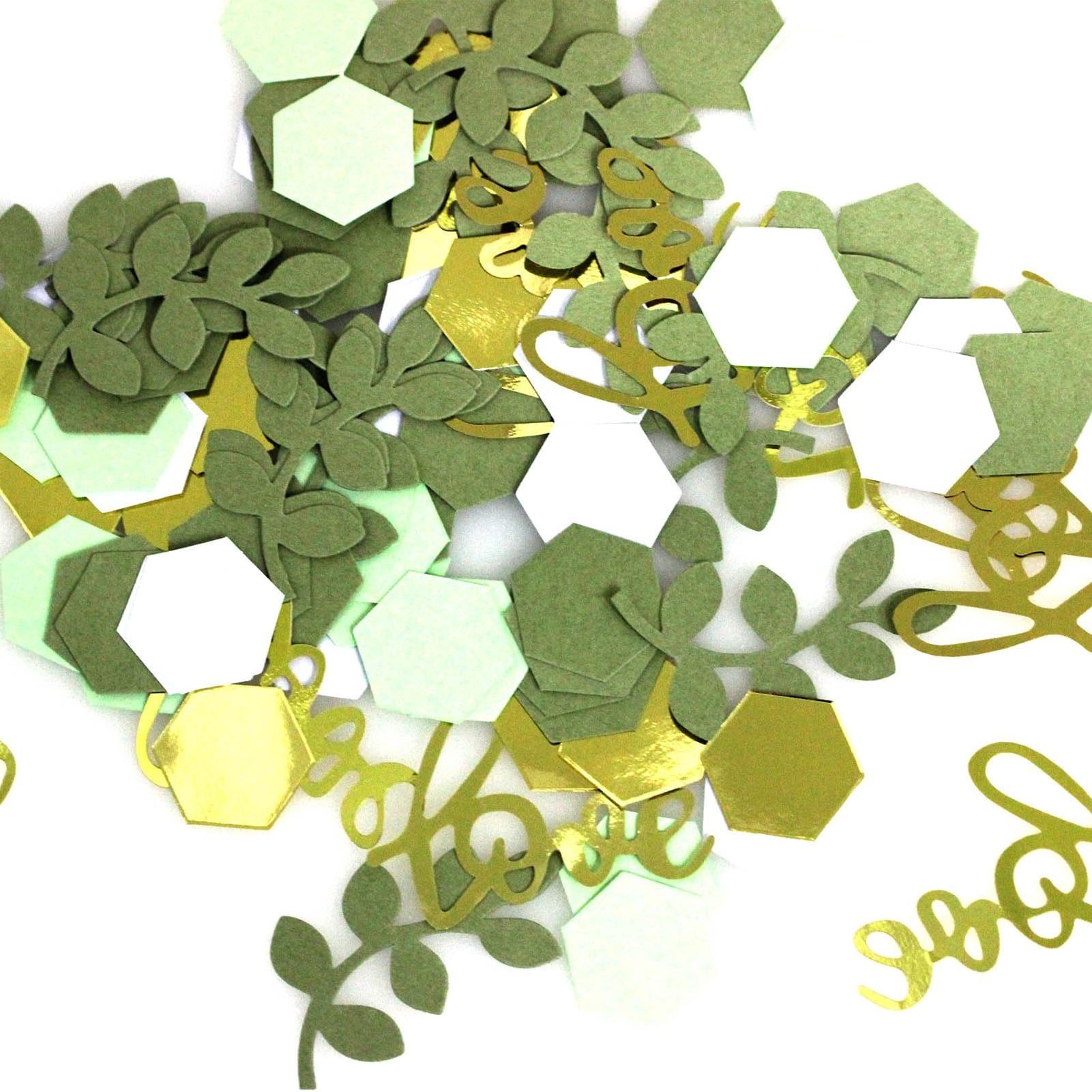 Greenery Baby Shower Confetti Decorations Party Table Spread Boho Love Theme Party Confetti For Birthday Baby Shower