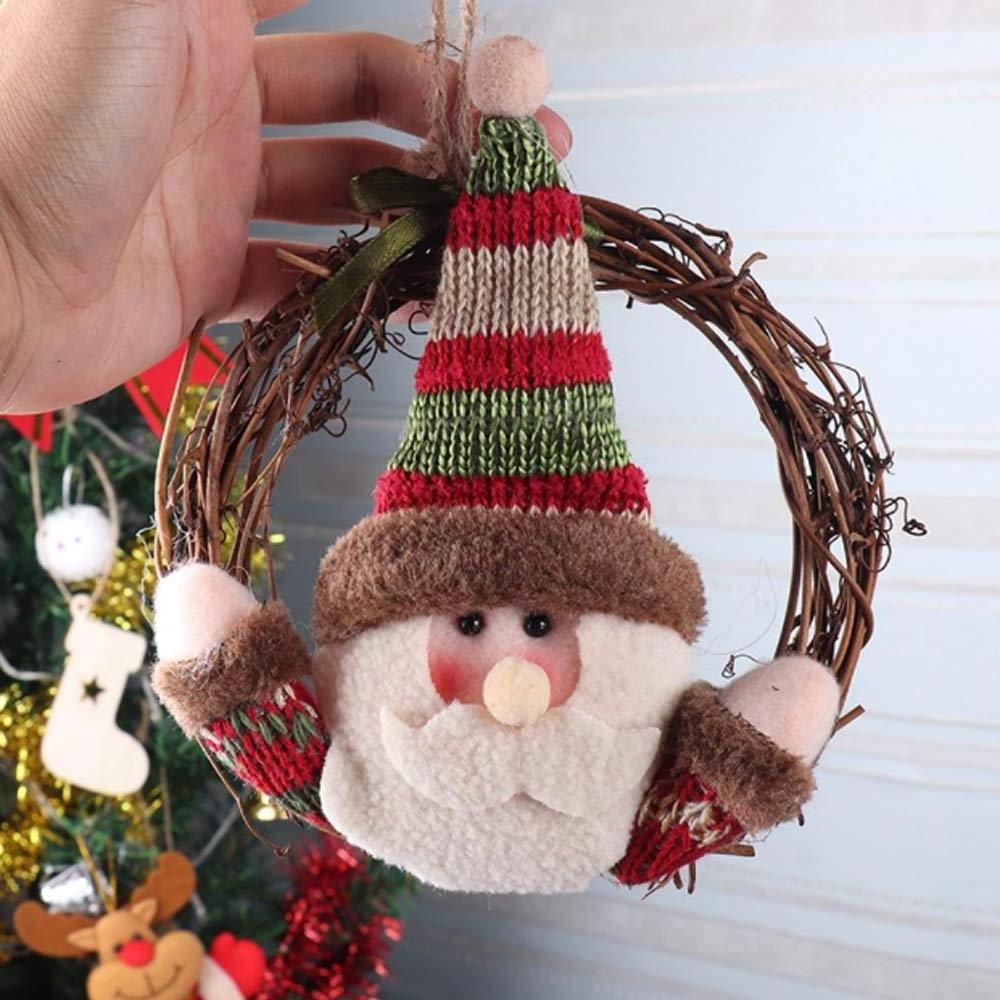 2024 Christmas Rattan Wreath Snowman Santa Claus Xmas Garland Front Door Navidad Noel New Year Wall Window Home Decoration