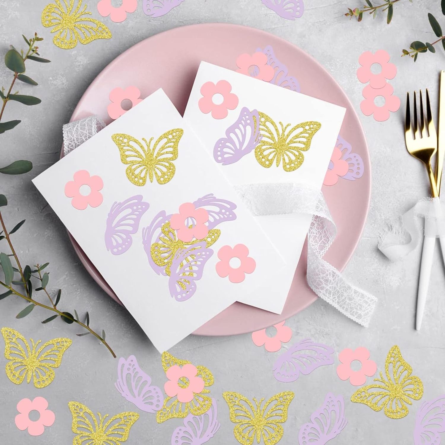 Spring Flower Butterfly Shape Confetti Butterfly Theme Wedding Baby Shower Birthday Tea Party Butterfly Confetti Decorations