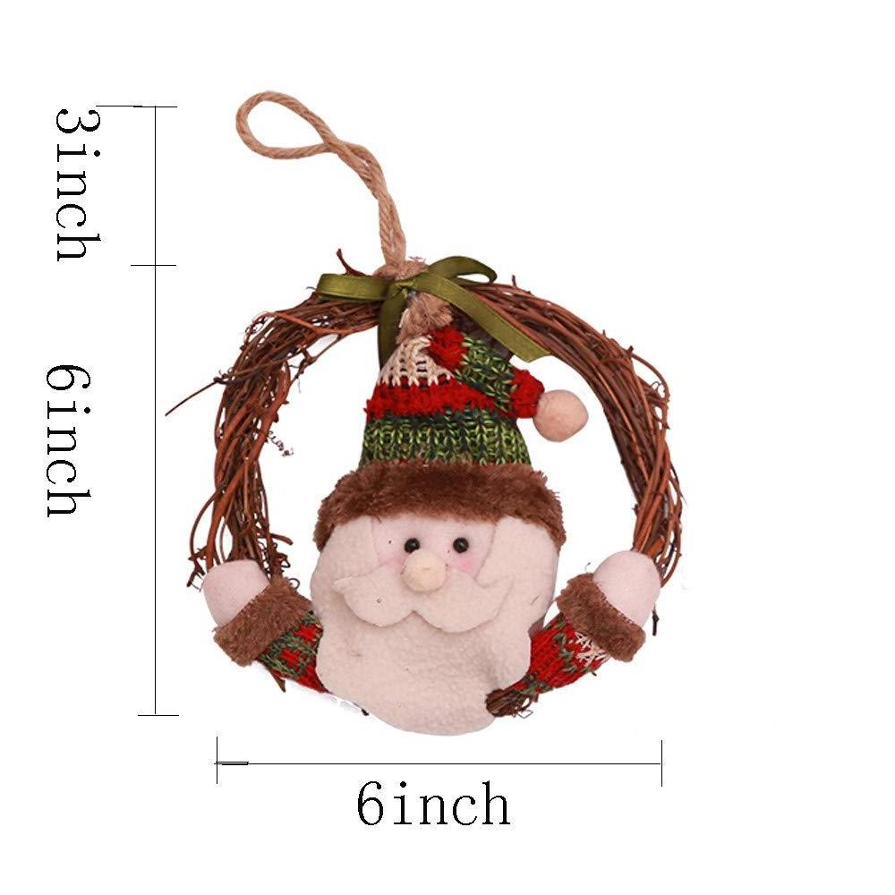 2024 Christmas Rattan Wreath Snowman Santa Claus Xmas Garland Front Door Navidad Noel New Year Wall Window Home Decoration