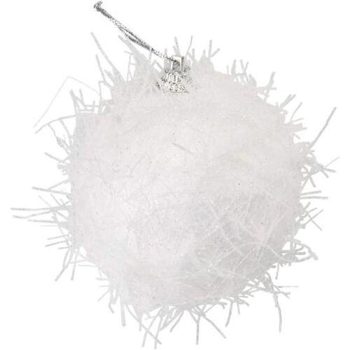 White Glitter Foam Sparkle Christmas Balls White Winter Holiday Design Hanging Foam Bauble Christmas Tree Decoration Ball