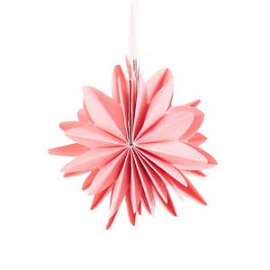 2024 Spring Paper Snowflake Fan Party Decorations Hanging Pink Three Layers Paper Fan