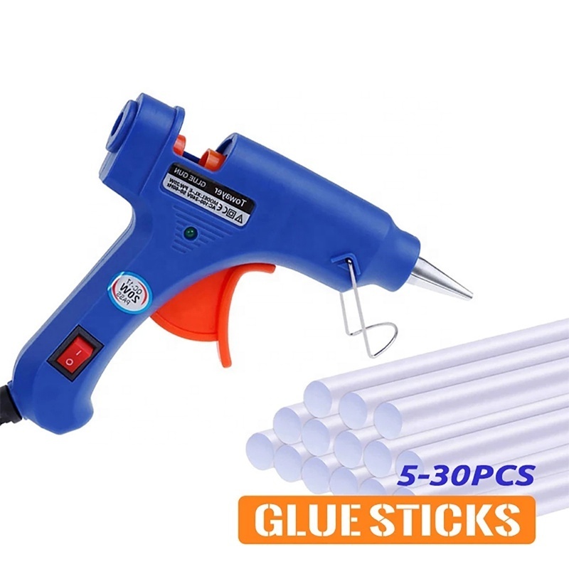 Factory Direct Sale High Quality Electric 20W Hot Melt Glue Gun with 7mm Stick For DIY Projects