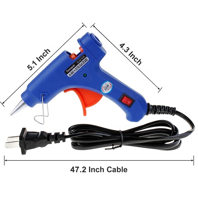 Factory Direct Sale High Quality Electric 20W Hot Melt Glue Gun with 7mm Stick For DIY Projects