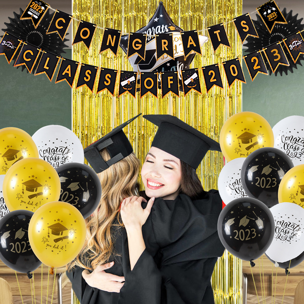 2023 Graduation Foil Balloons Banner Party Decoration We Are Proud of You Congratulations Banner Graduation Party Supplies