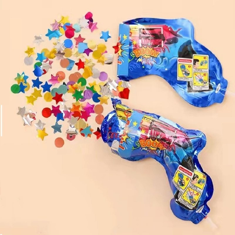 Wholesale Automatic Inflatable Fireworks Gun Confetti Balloon for Gift Wedding Holiday Atmosphere Sequin Single Unisex Printed