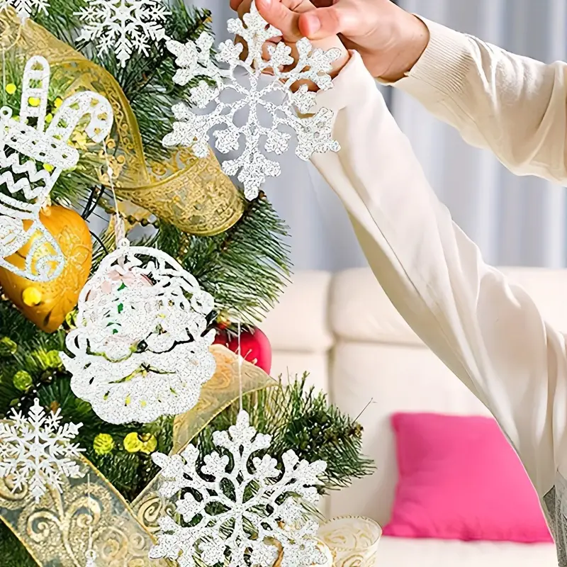 Christmas Party Background Decoration Hanging Snowflakes Christmas Tree Arrangement Pendant Decoration