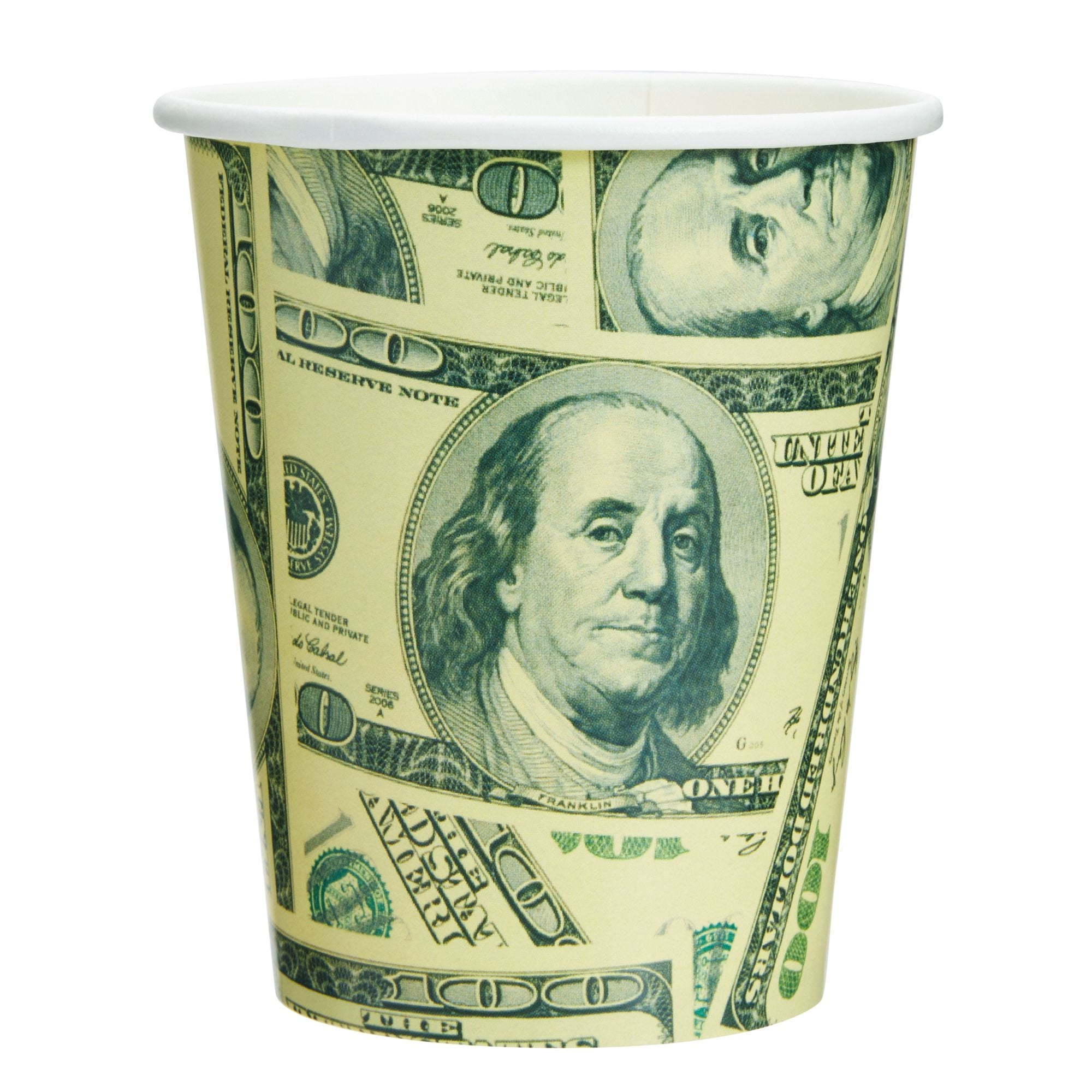 144 Piece Money Birthday Party Decorations Supplies Hundred Dollar Bill Novelty Support Paper Plates Napkins Cups Tableware Set 