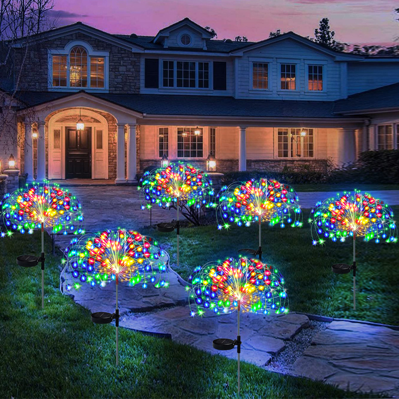 Solar LED Firework Fairy Lights Outdoor Garden Decoration Lawn Pathway Lights For Patio Yard Party Wedding Decor