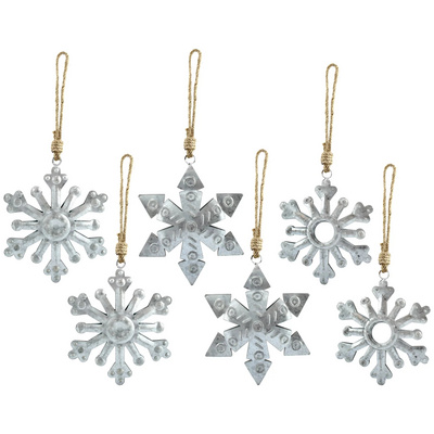 Rustic Snowflake Metal Christmas Tree Decorations Large Diameter Galvanized Snowflake party holiday supplies christmas ornaments