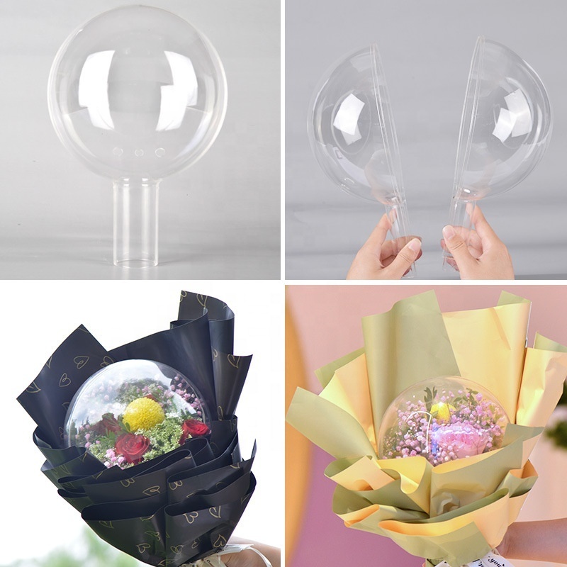 30 Inch Wide Mouth Bobo Balloon Transparent for Stuffing Flowers Wholesale Round Glossy Version Acrylic Single Party Decorations