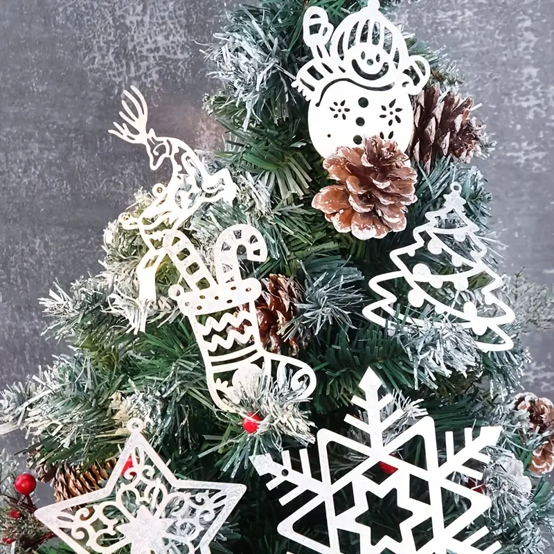 Christmas Party Background Decoration Hanging Snowflakes Christmas Tree Arrangement Pendant Decoration