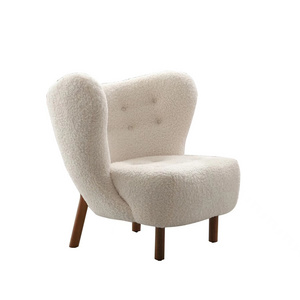 modern comfortable Coffee Lounge Lamb Wool Fabric Chairs For Hotel Lounge Chair Relax Teddy Fabric Fancy Living Room Chairs