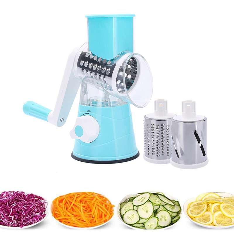 3 In1 Magic Chopper Vegetable Slicer Steel Handheld Rotary Ginger Garlic Vegetable Chopper Automatic Ribbon Cutting Machine