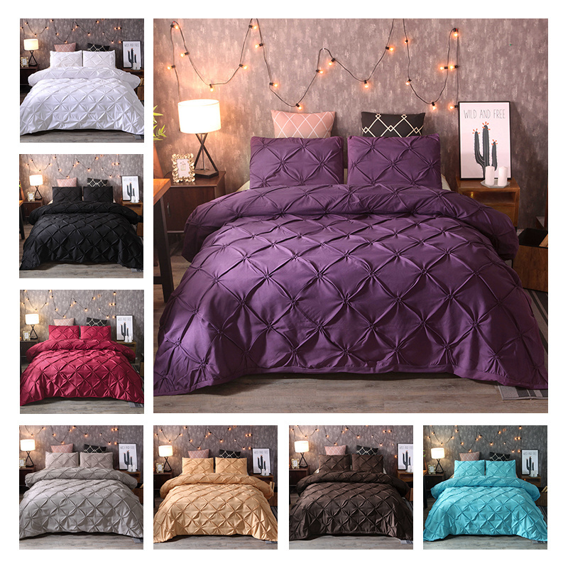 Luxury Hotel Decorative Bedding Set Designs Customized Purple Duvet Cover Set