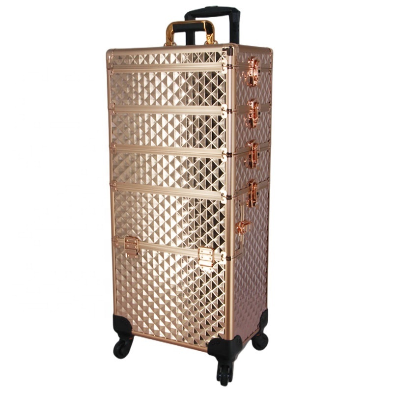 Trolley makeup train case professional Rolling makeup box case organizer storage cosmetic kit box beauty package forstylist