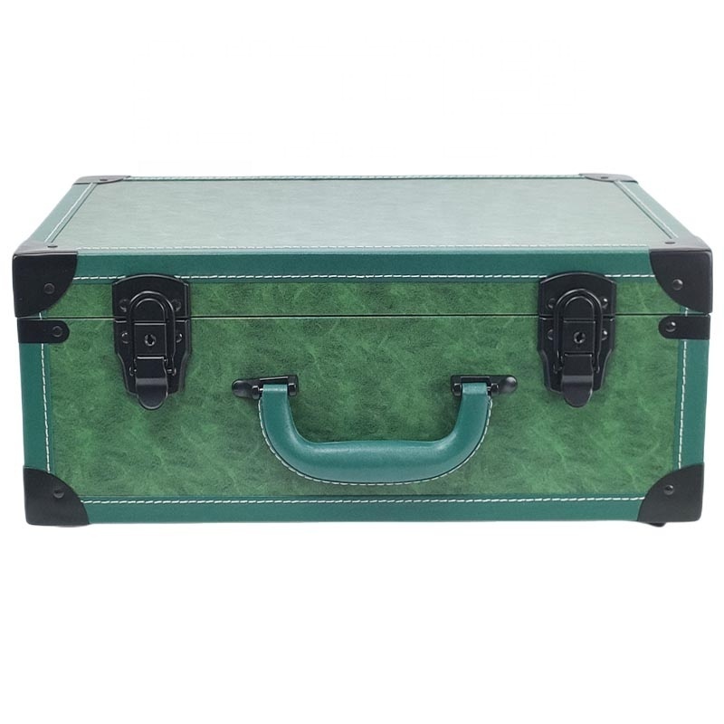 Portable barber carrying case professional hairdresser carrying case pu leather barber box tool case for travel