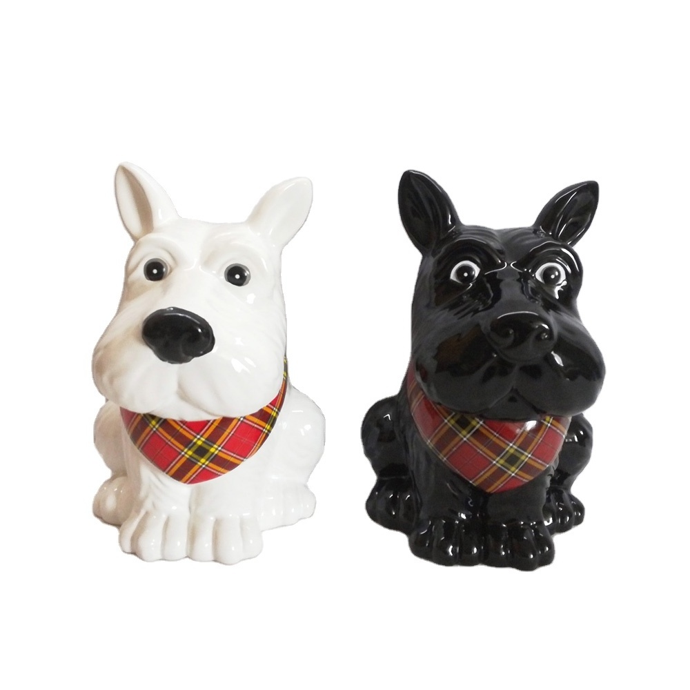 OEM&ODM Hand Painted Ceramic Lifelike Dog Shape Food Canisters 3D Animal Cookies Jars Wholesale