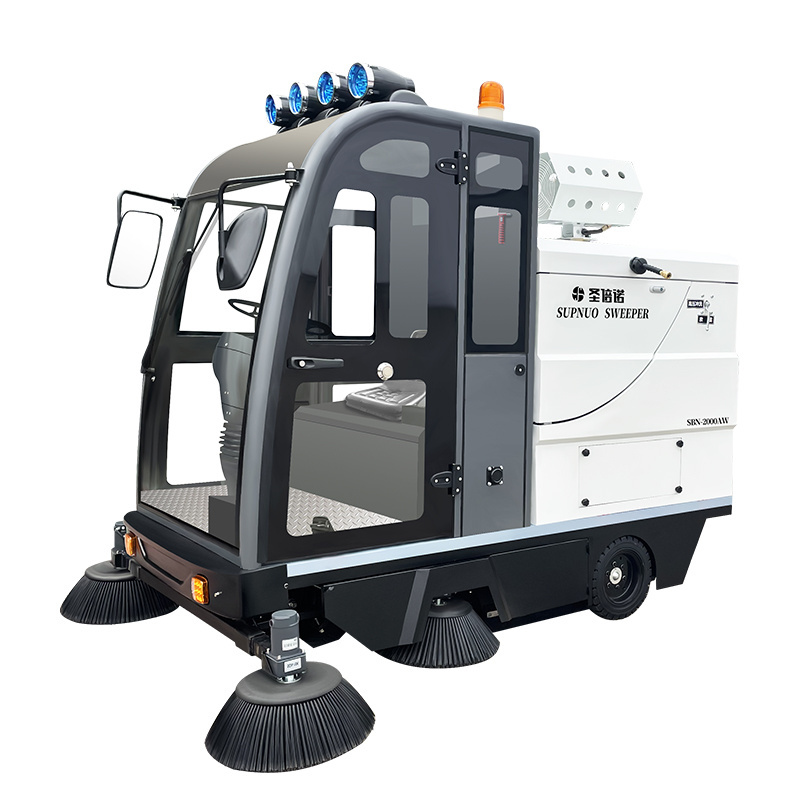 High Quality Supnuo SBN-2000AW  fully enclosed cab fog cannon for sale artificial turf cleaning machine floor sweeper