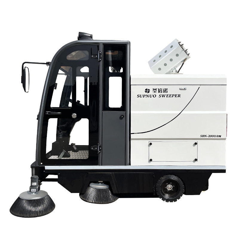 High Quality Supnuo SBN-2000AW  fully enclosed cab fog cannon for sale artificial turf cleaning machine floor sweeper