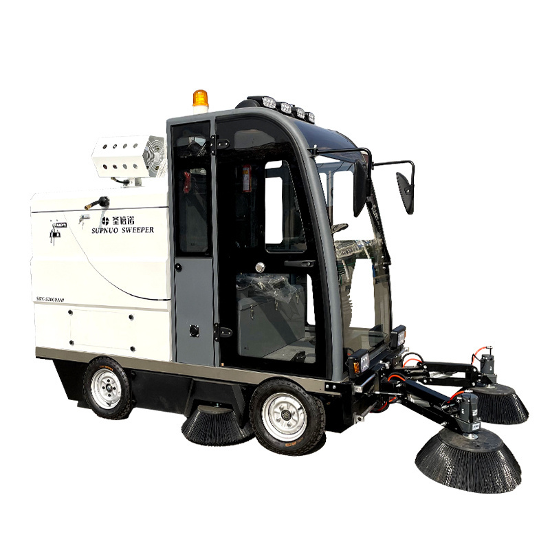 Wholesale Supnuo SBN-S2200AW artificial turf cleaning machine floor sweeper with 4 wheels and high pressure fog cannon