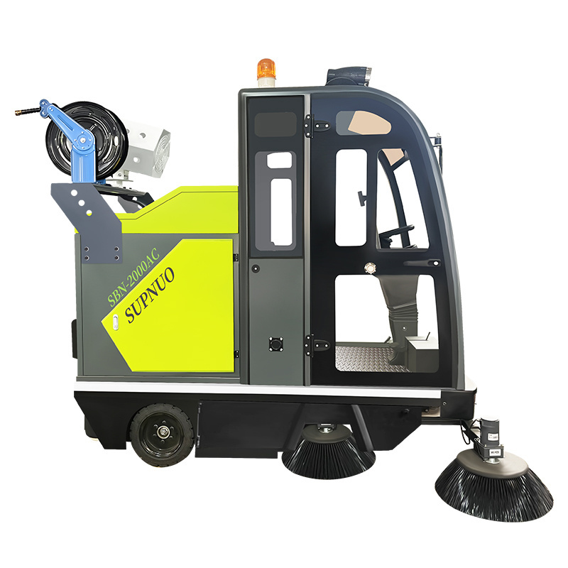 Factory Price Supnuo SBN-2000AC road sweeper brushes ride on fully enclosed electric compact street floor sweeper